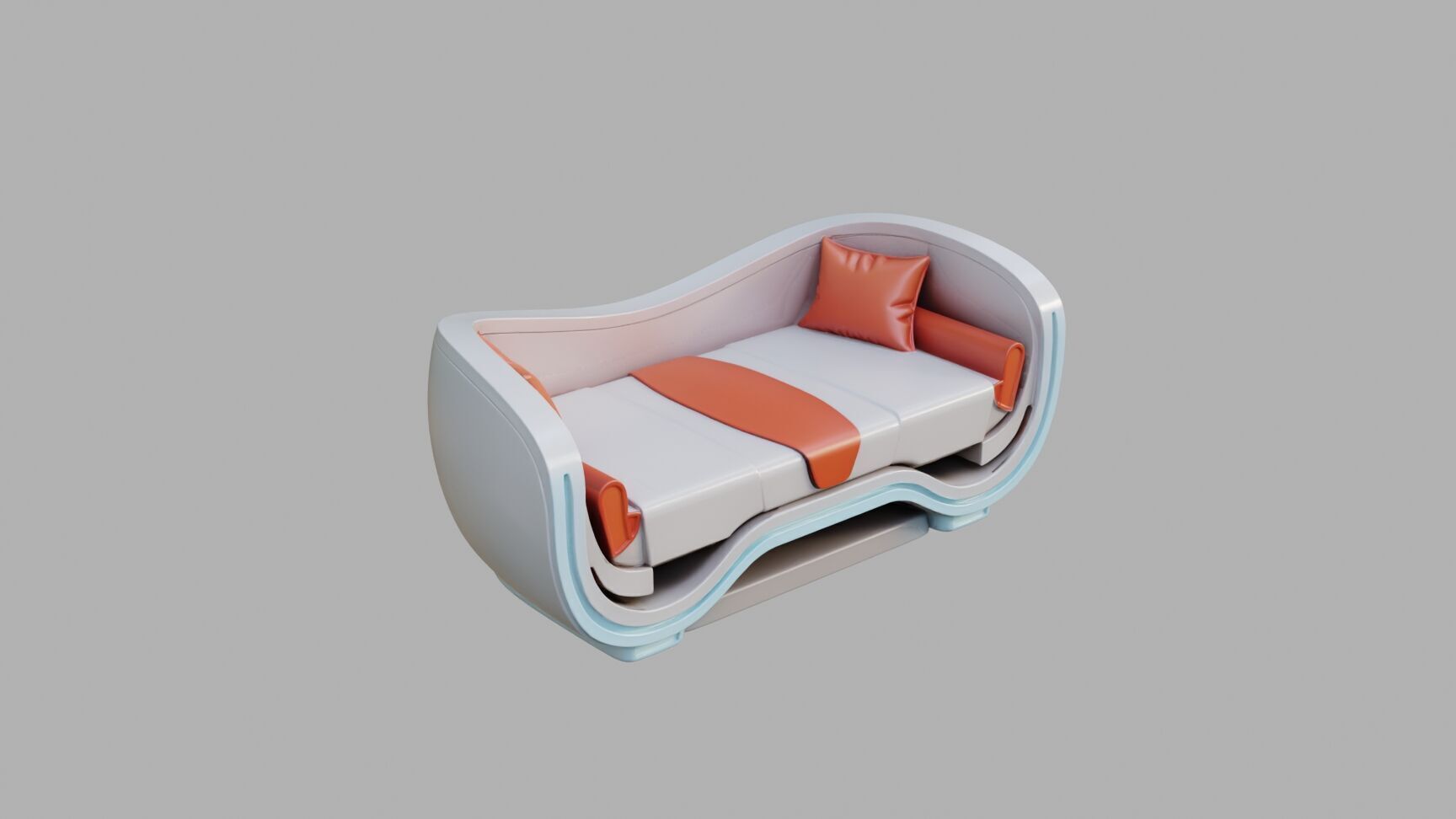 Sci Fi Sofa Low-poly 3D model_1