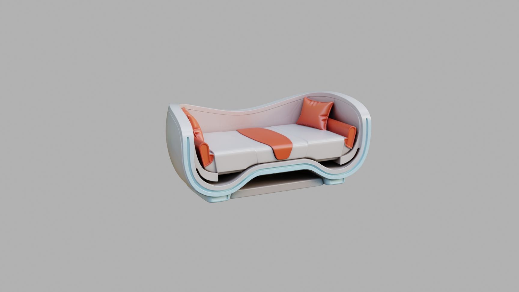 Sci Fi Sofa Low-poly 3D model_3