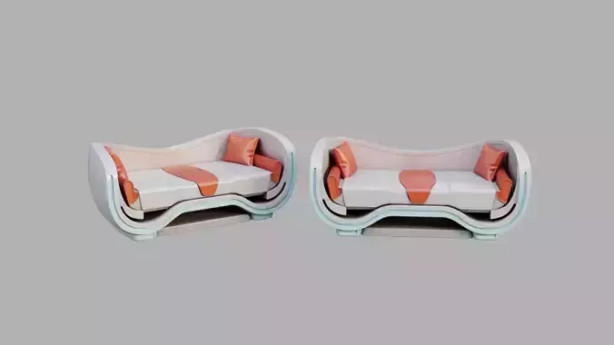 Sci Fi Sofa Low-poly 3D model