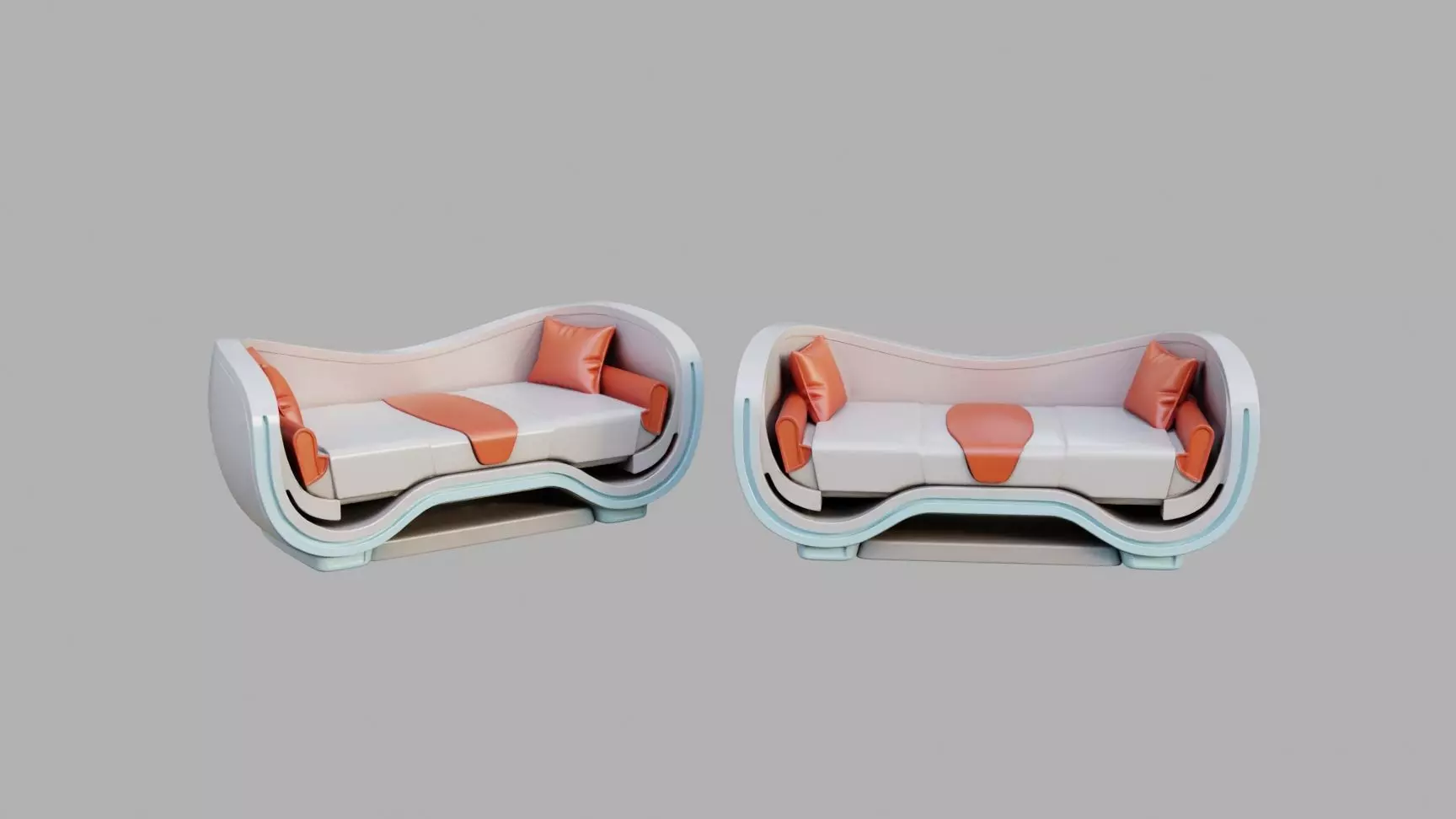 Sci Fi Sofa Low-poly 3D model_0