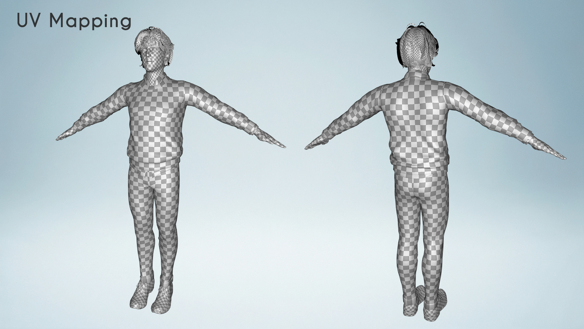 Realistic Modern Male Character in Pink Sweater Low-poly 3D model_24