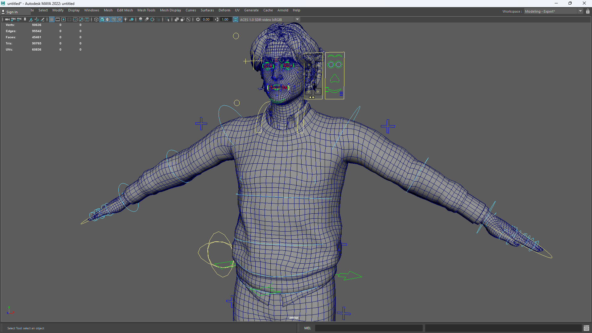 Realistic Modern Male Character in Pink Sweater Low-poly 3D model_19