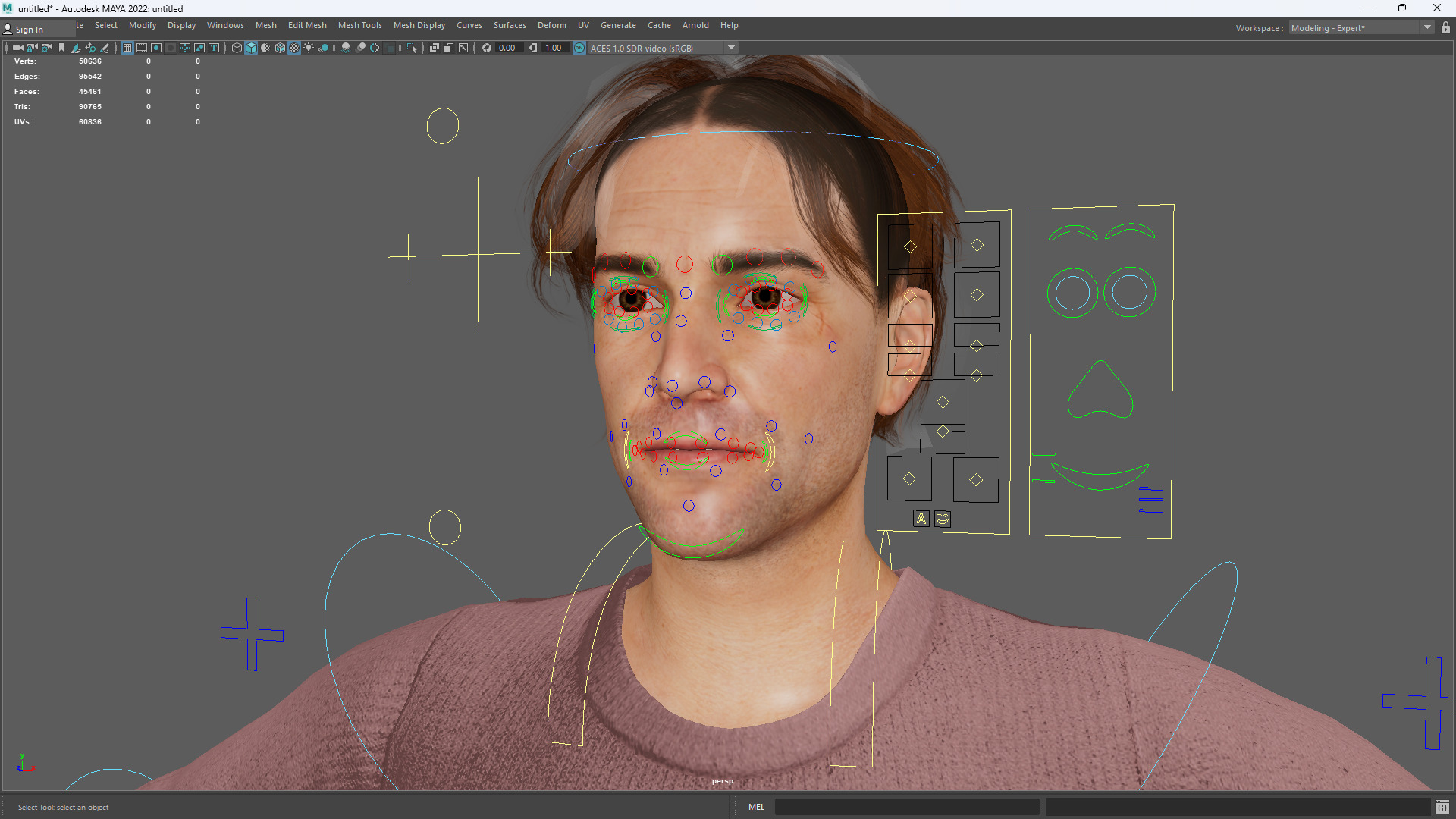 Realistic Modern Male Character in Pink Sweater Low-poly 3D model_18
