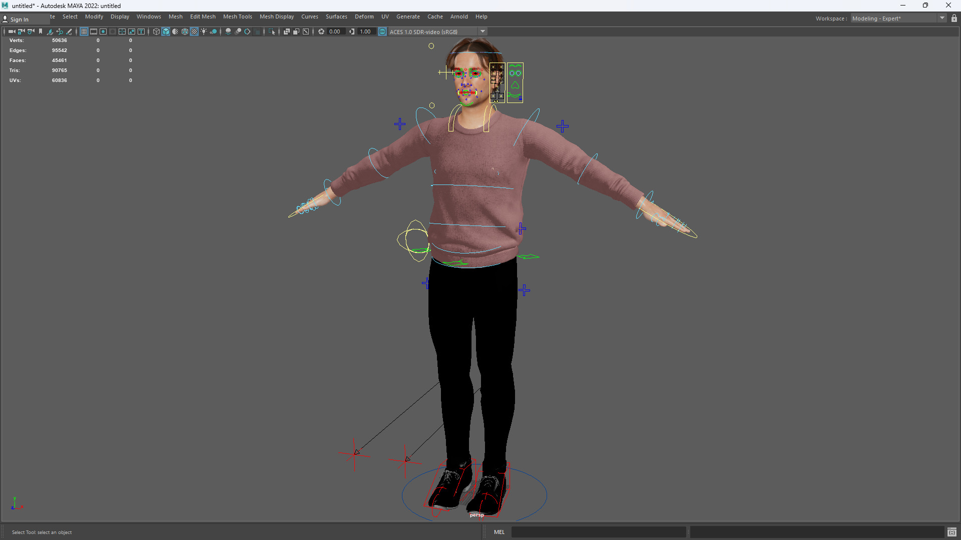 Realistic Modern Male Character in Pink Sweater Low-poly 3D model_17