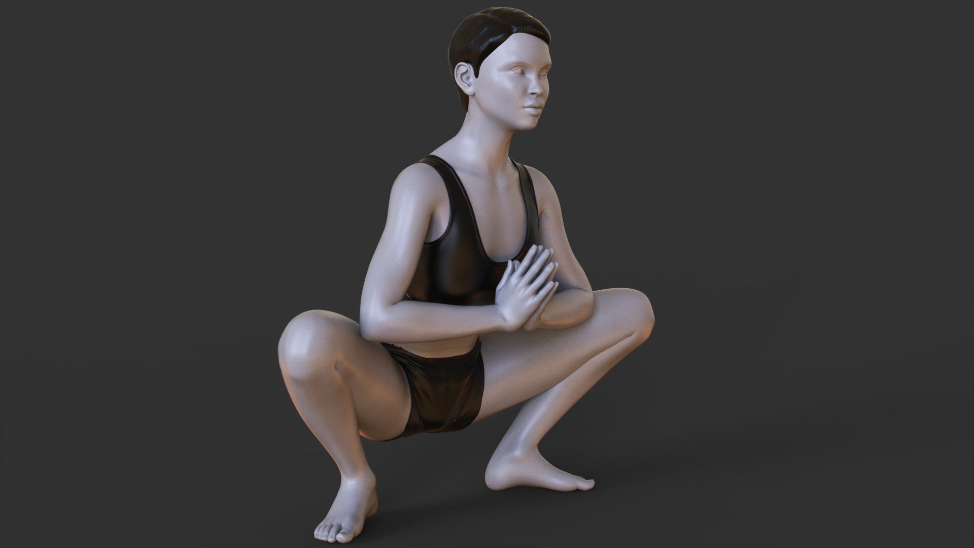 Yoga Pose - Frog squat - Malasana 3D print model_8