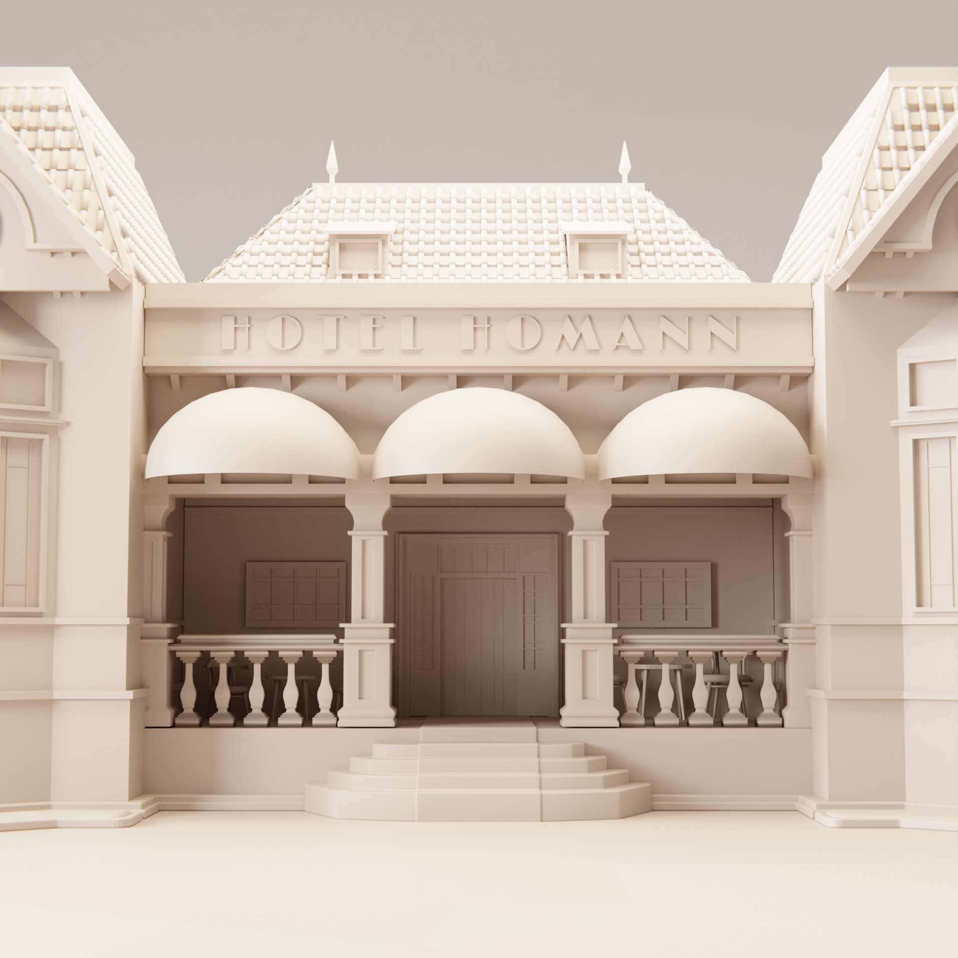 Classic Hotel Building in Bandung - West Java - Indonesia 3D model_6