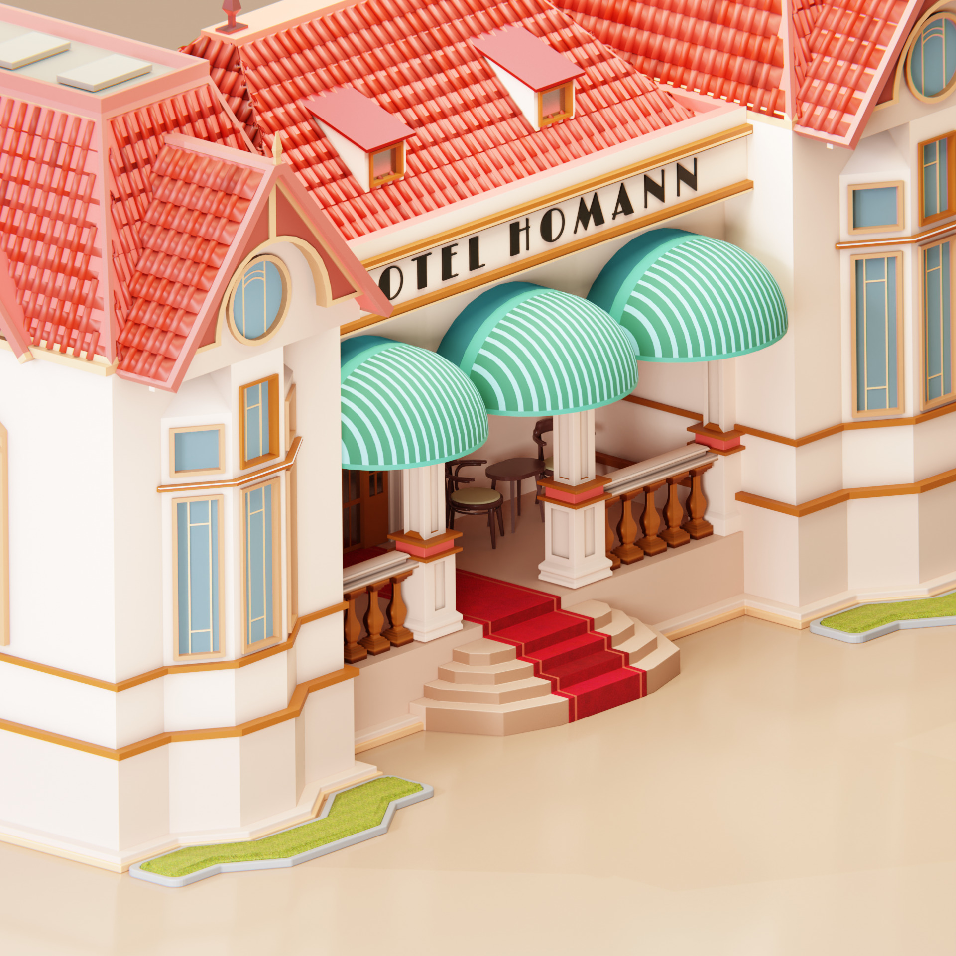 Classic Hotel Building in Bandung - West Java - Indonesia 3D model_2