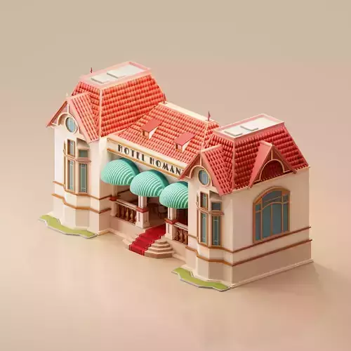 Classic Hotel Building in Bandung - West Java - Indonesia 3D model