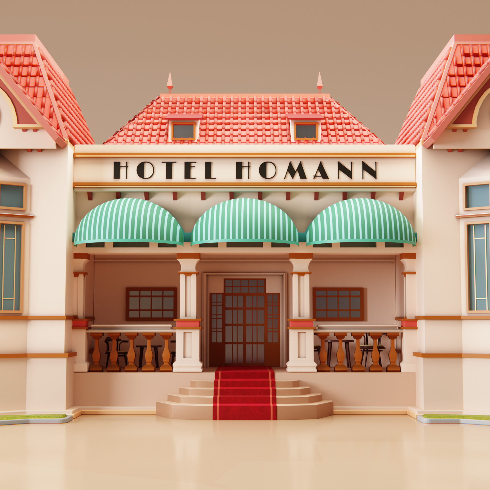 Classic Hotel Building in Bandung - West Java - Indonesia 3D model_3