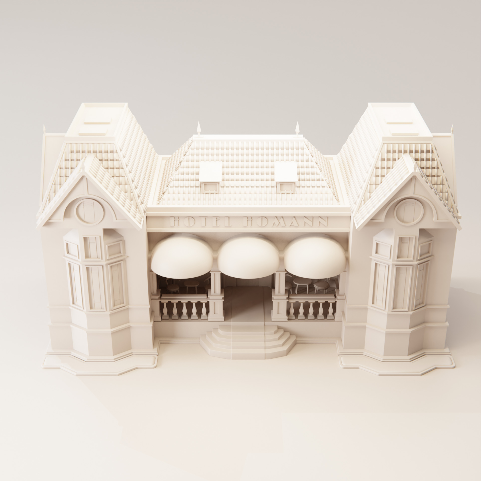 Classic Hotel Building in Bandung - West Java - Indonesia 3D model_7