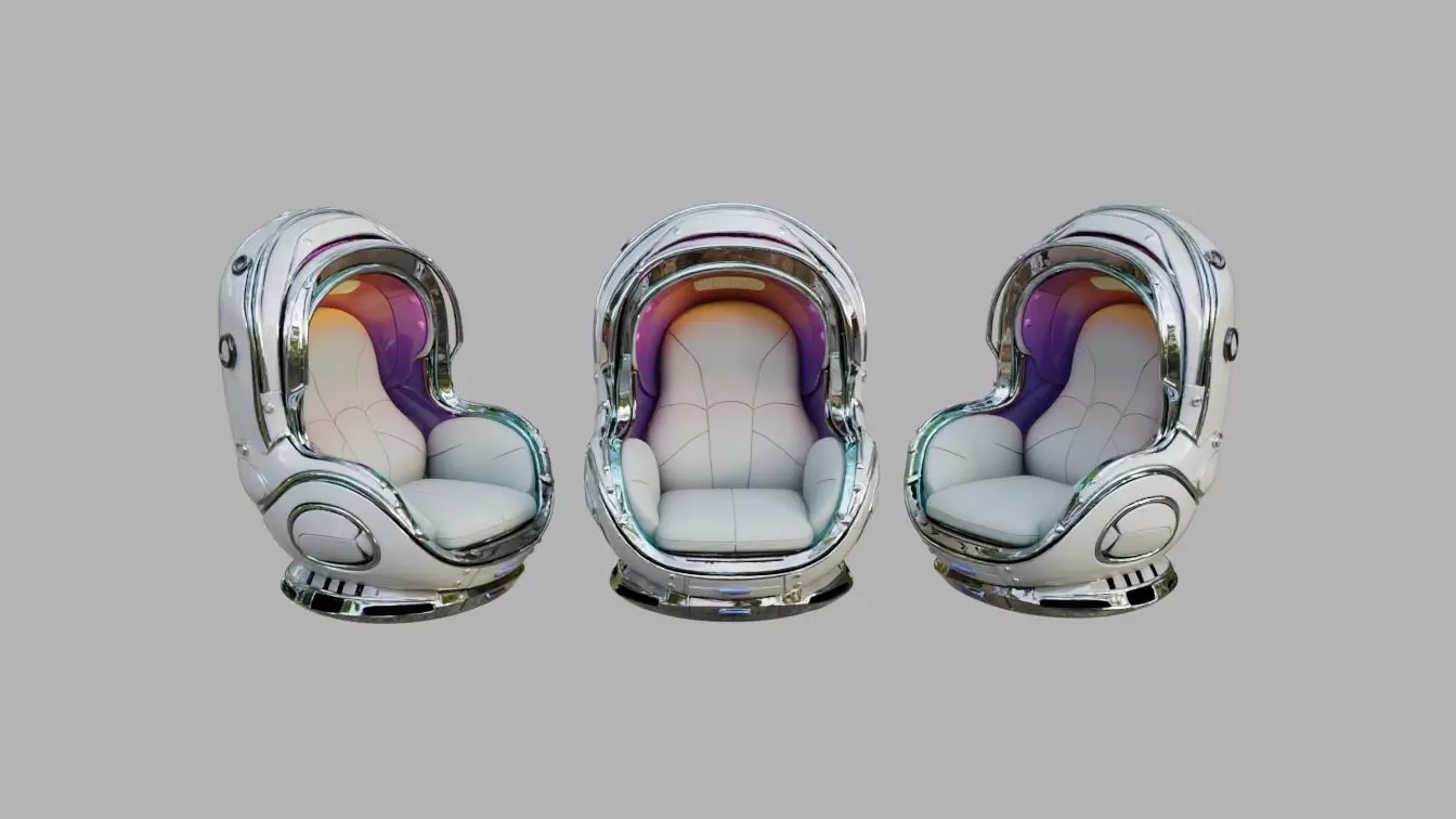 Futuristic Chair Low-poly 3D model_0