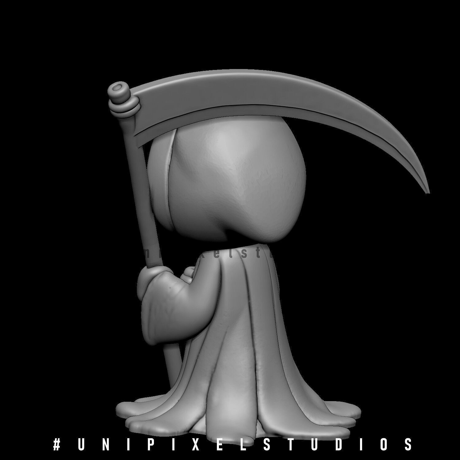 3D cute grim reaper STL 3D print model_2