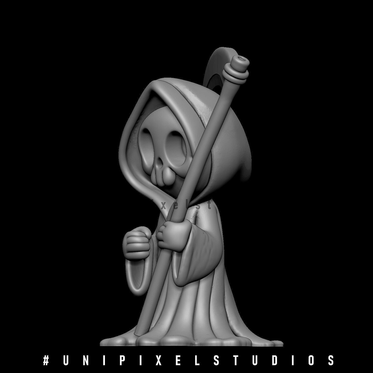 3D cute grim reaper STL 3D print model_1
