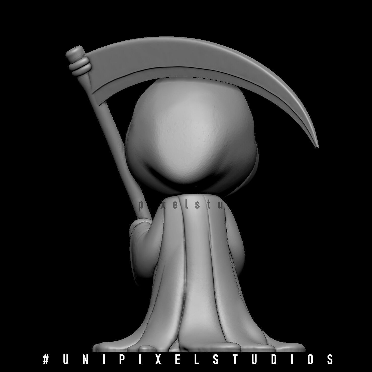 3D cute grim reaper STL 3D print model_3