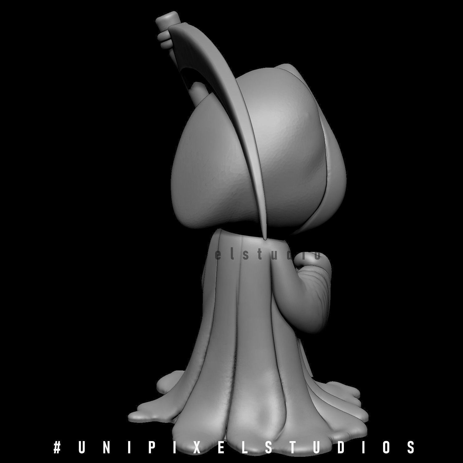 3D cute grim reaper STL 3D print model_4