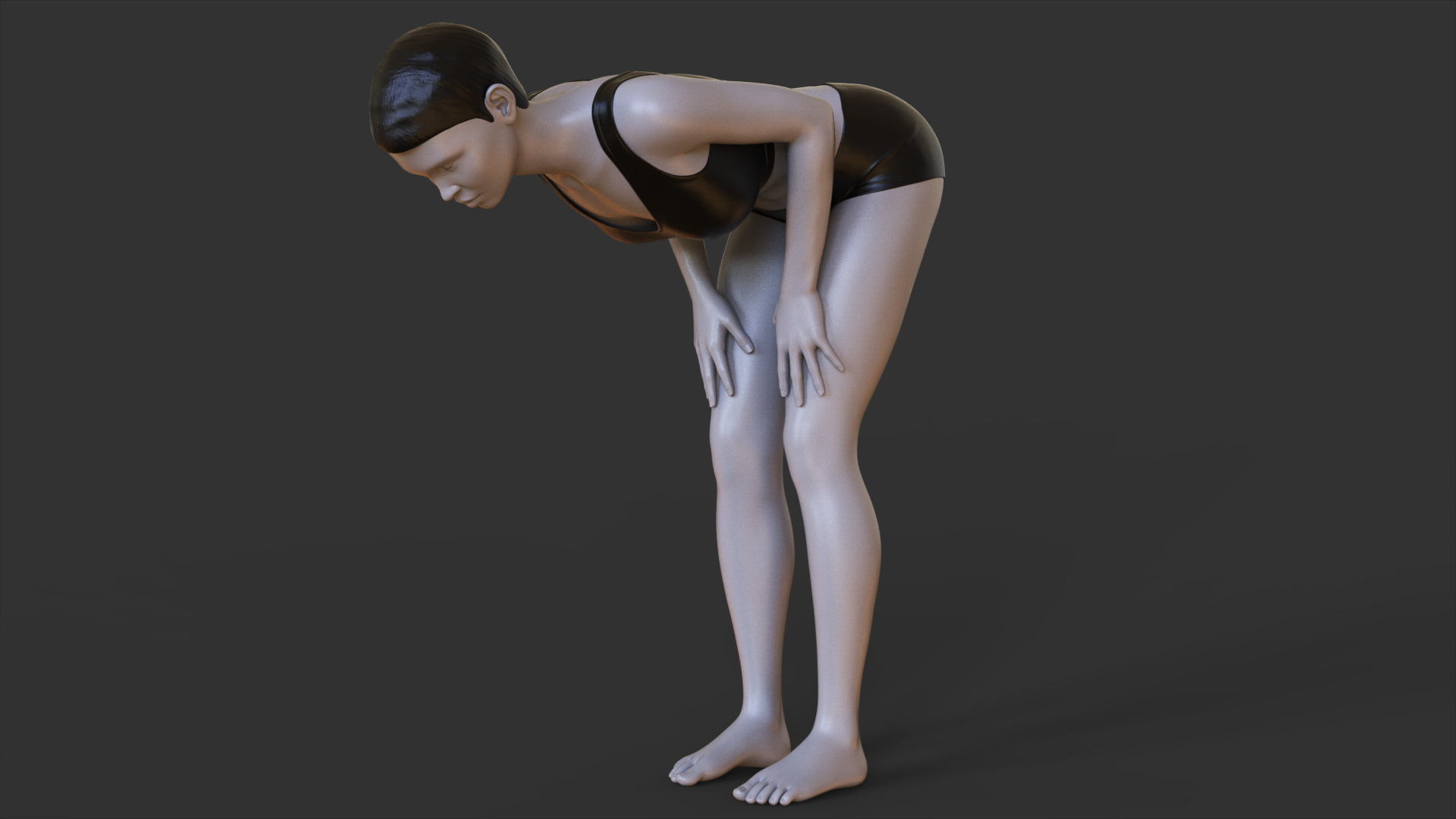 Yoga Pose - Half Lift Pose - Ardha Uttanasana 3D print model_8