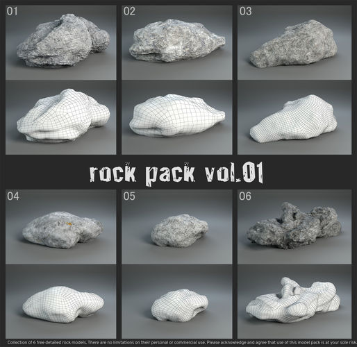 3D Rocks Collection rock Low-poly 3D model