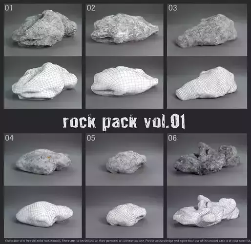 3D Rocks Collection rock Low-poly 3D model