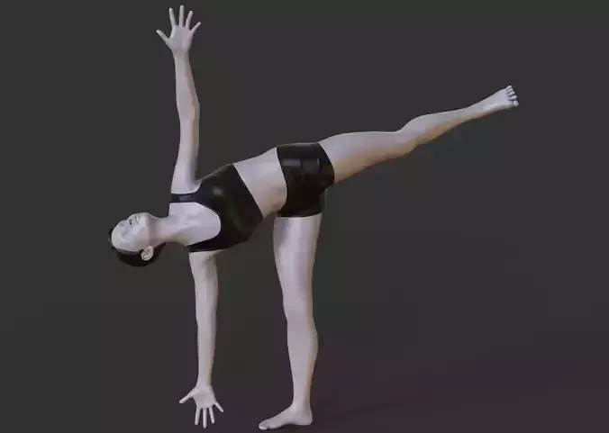 Yoga Pose - Half Moon pose - Ardha chandrasana 3D print model