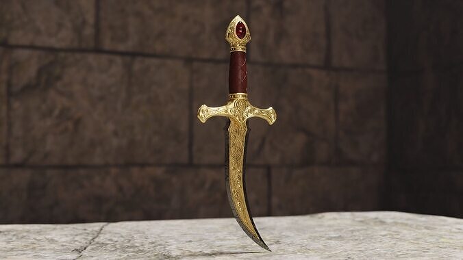 Realistic Game Ready Dagger Set 01 Low-poly 3D model