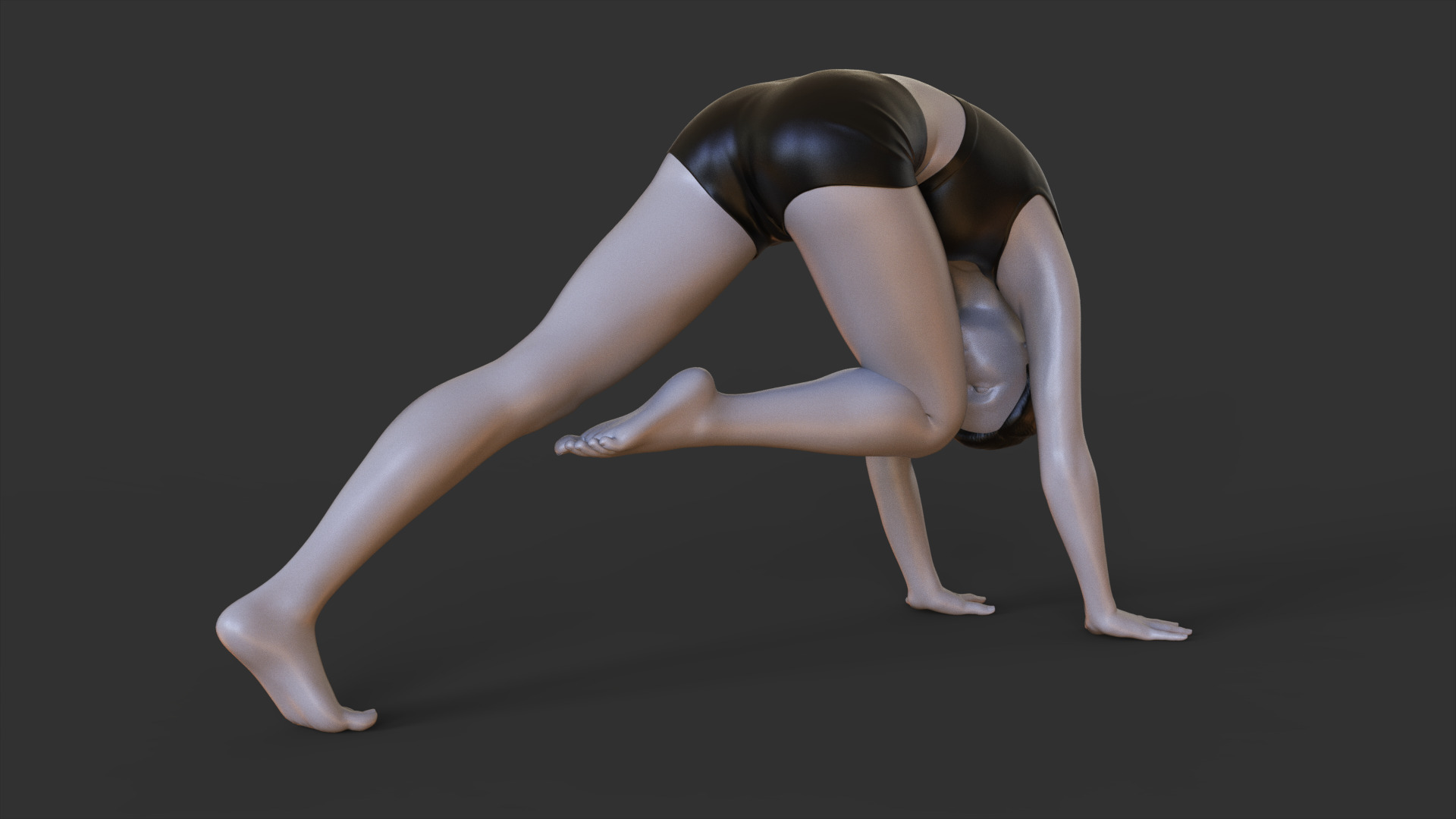 Yoga Pose - Knee to Nose - Adho Mukha Svanasana 3D print model_4