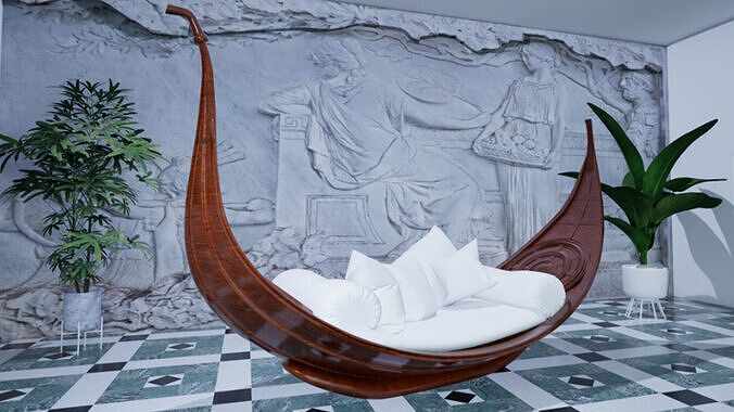 Boat sofa Low-poly 3D model