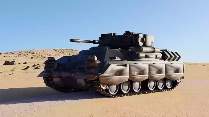 Sci-Fi Battle Tank High-Detail Game-Ready 3D Model