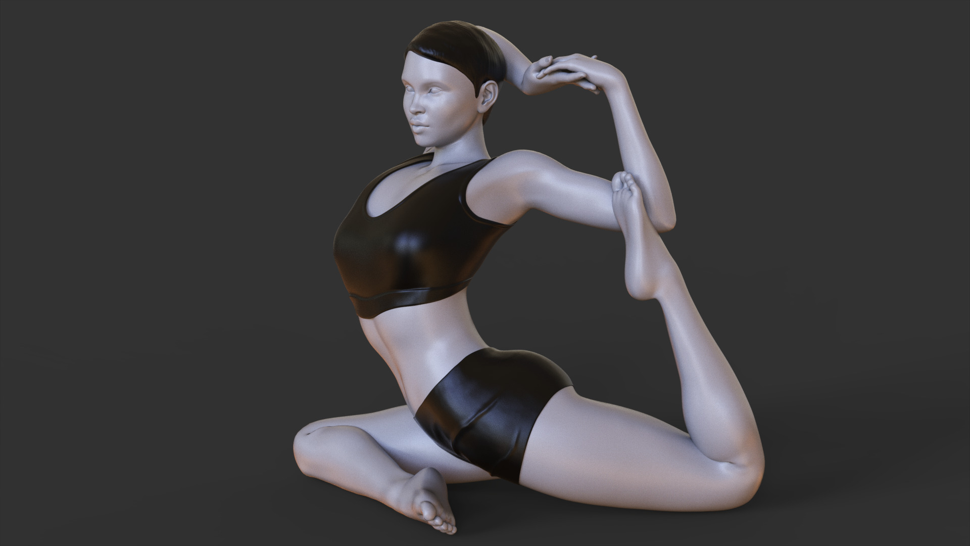 Yoga Pose - Mermaid Pose 3D print model_2