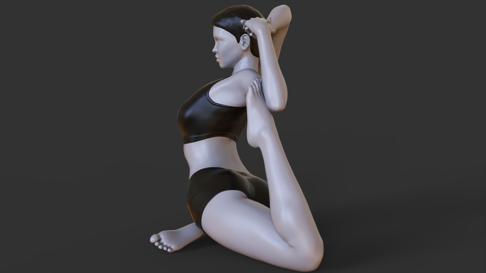 Yoga Pose - Mermaid Pose 3D print model_3