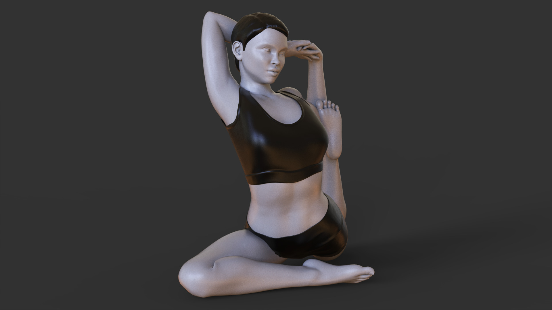 Yoga Pose - Mermaid Pose 3D print model_8