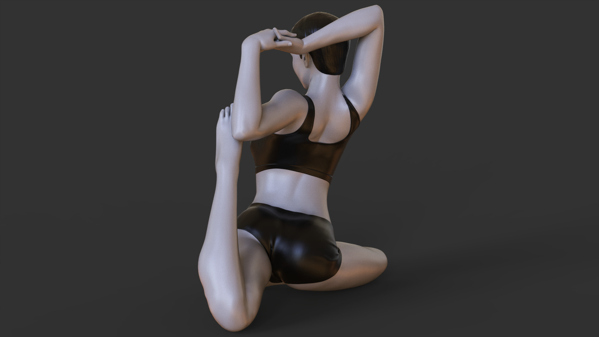 Yoga Pose - Mermaid Pose 3D print model_4