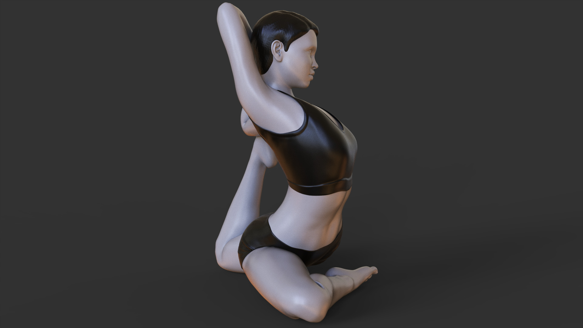 Yoga Pose - Mermaid Pose 3D print model_7