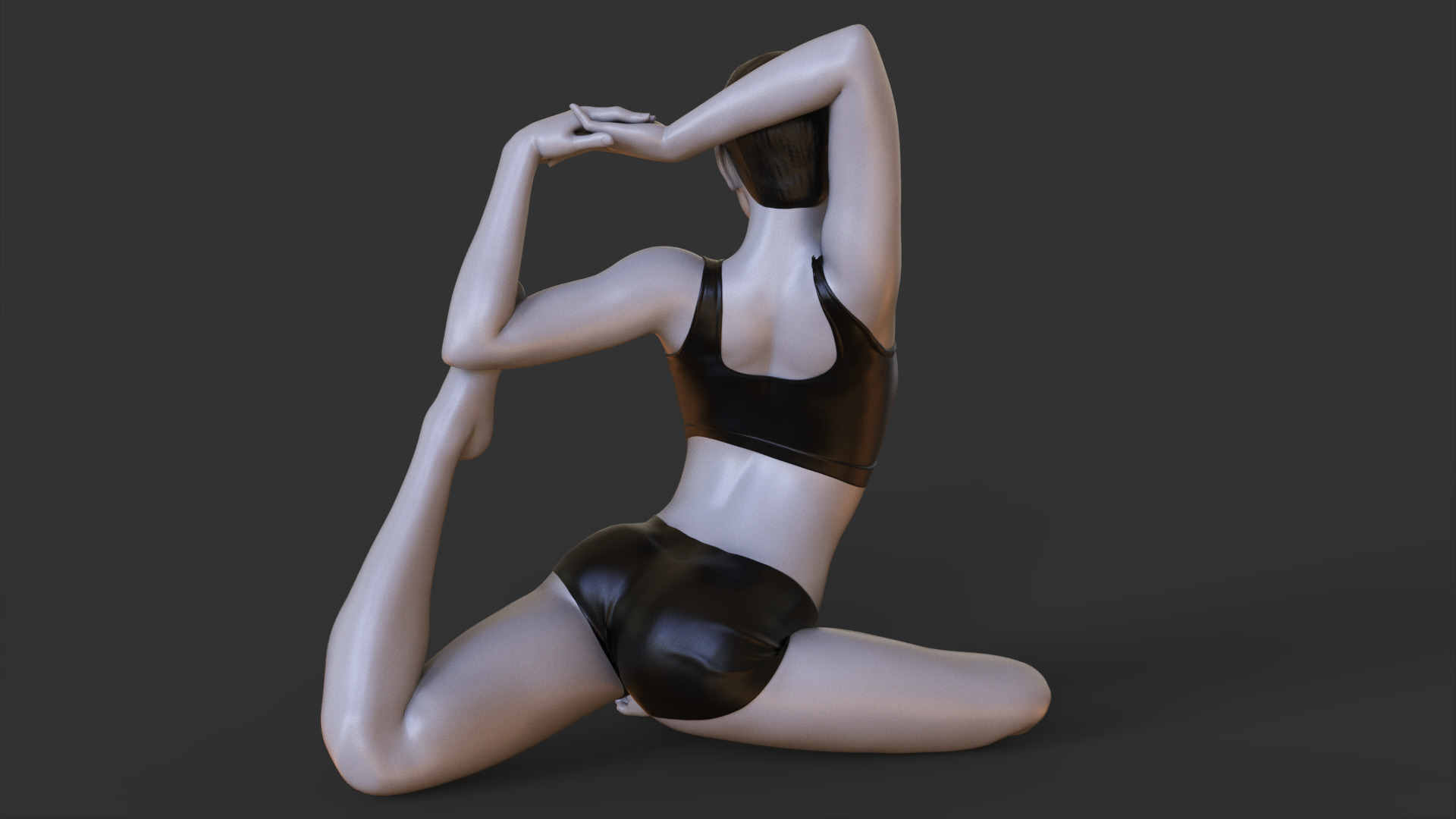 Yoga Pose - Mermaid Pose 3D print model_5