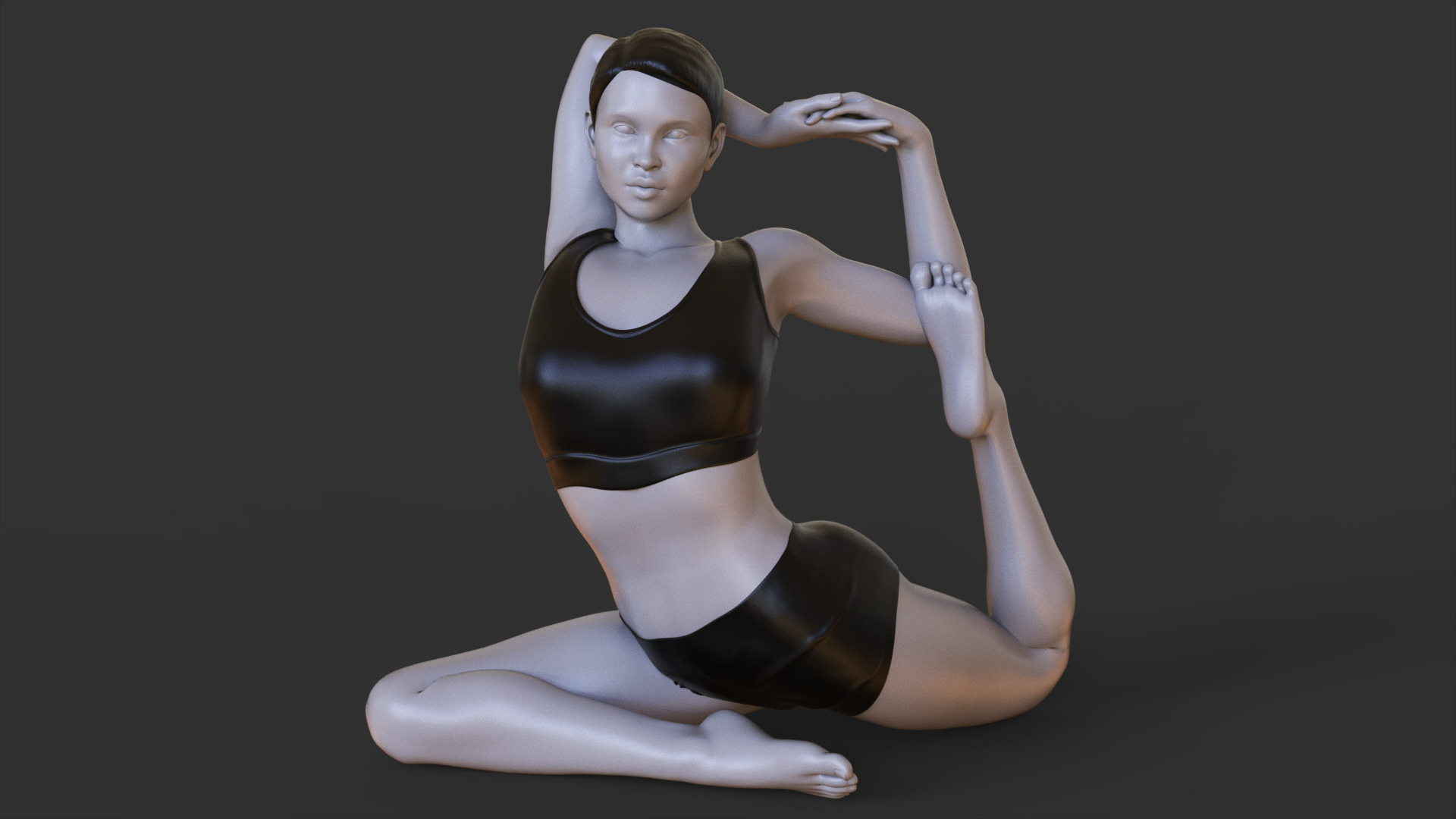 Yoga Pose - Mermaid Pose 3D print model_9