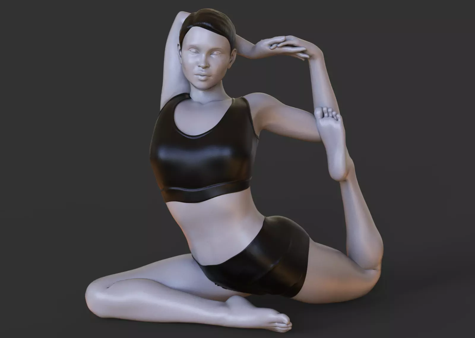 Yoga Pose - Mermaid Pose 3D print model_0