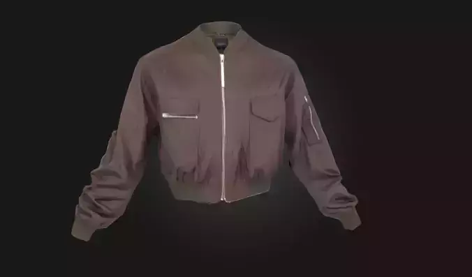 Brown Bomber Jacket Classic Outerwear Model for Fashion