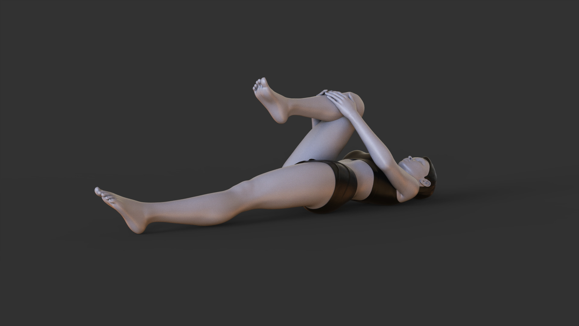 Yoga Pose - One legged wind removing pose - Pavana Muktasana 3D print model_8