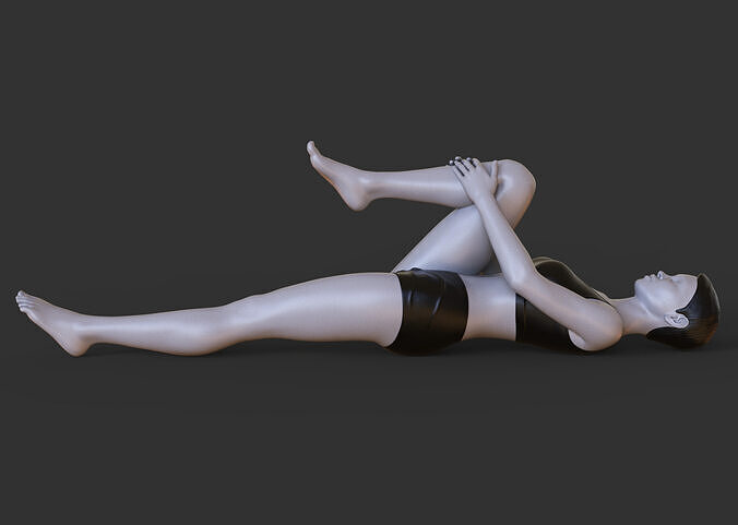 Yoga Pose - One legged wind removing pose - Pavana Muktasana 3D print model