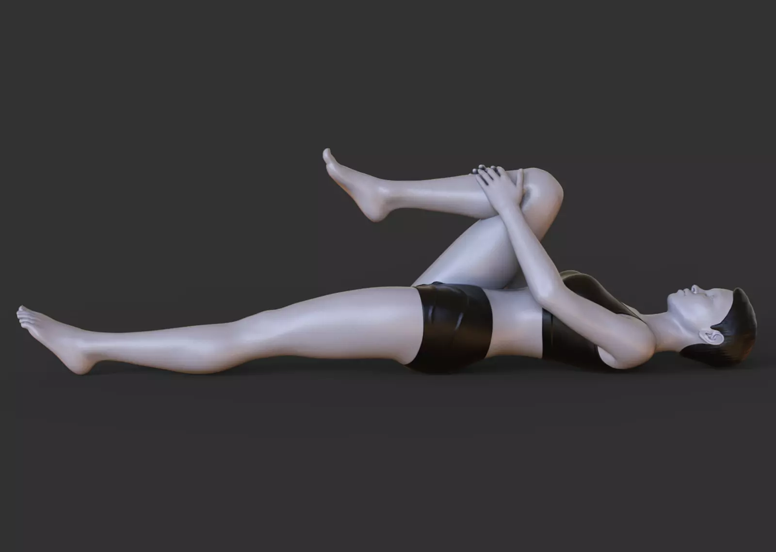 Yoga Pose - One legged wind removing pose - Pavana Muktasana 3D print model_0