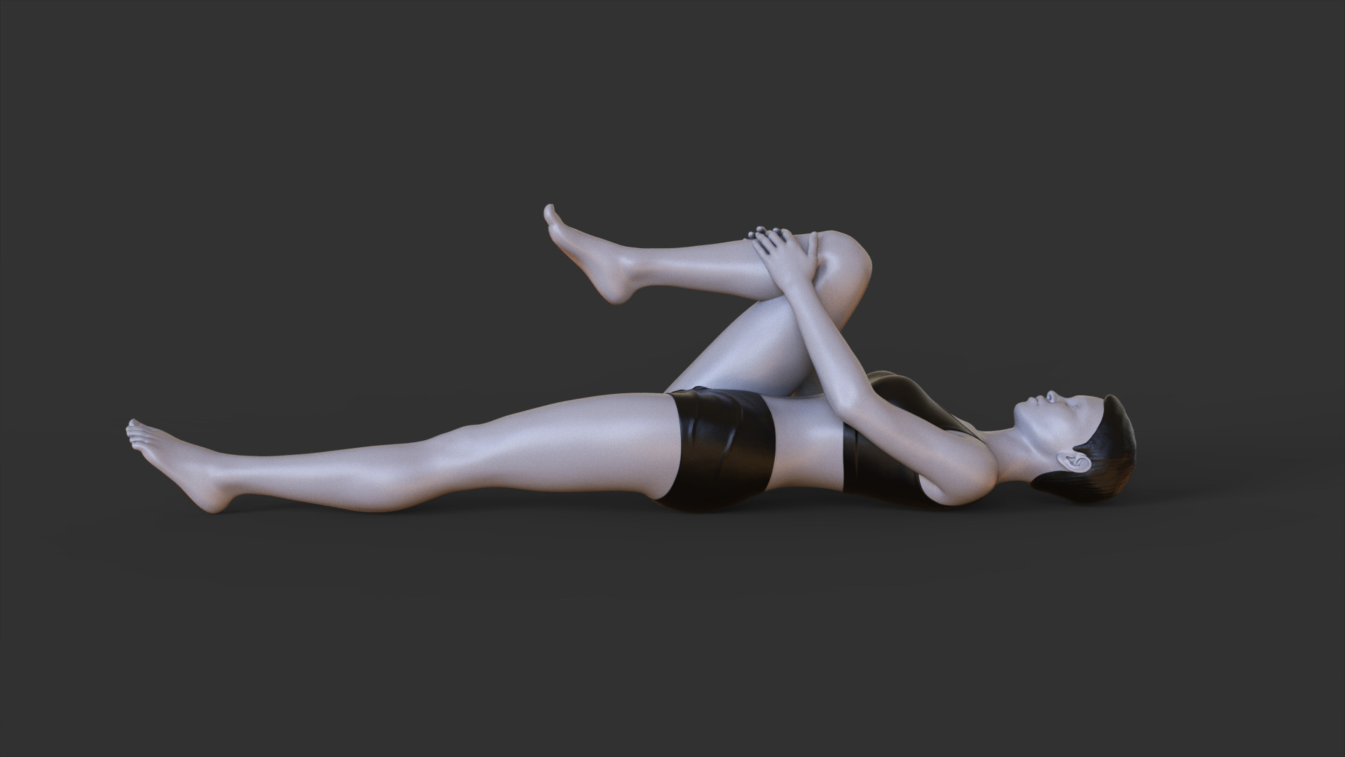 Yoga Pose - One legged wind removing pose - Pavana Muktasana 3D print model_9