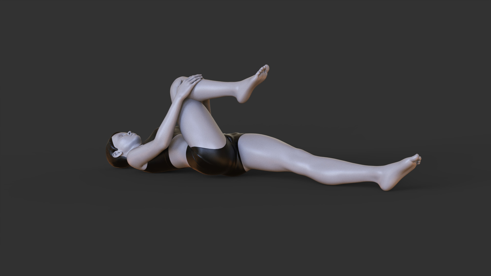 Yoga Pose - One legged wind removing pose - Pavana Muktasana 3D print model_6