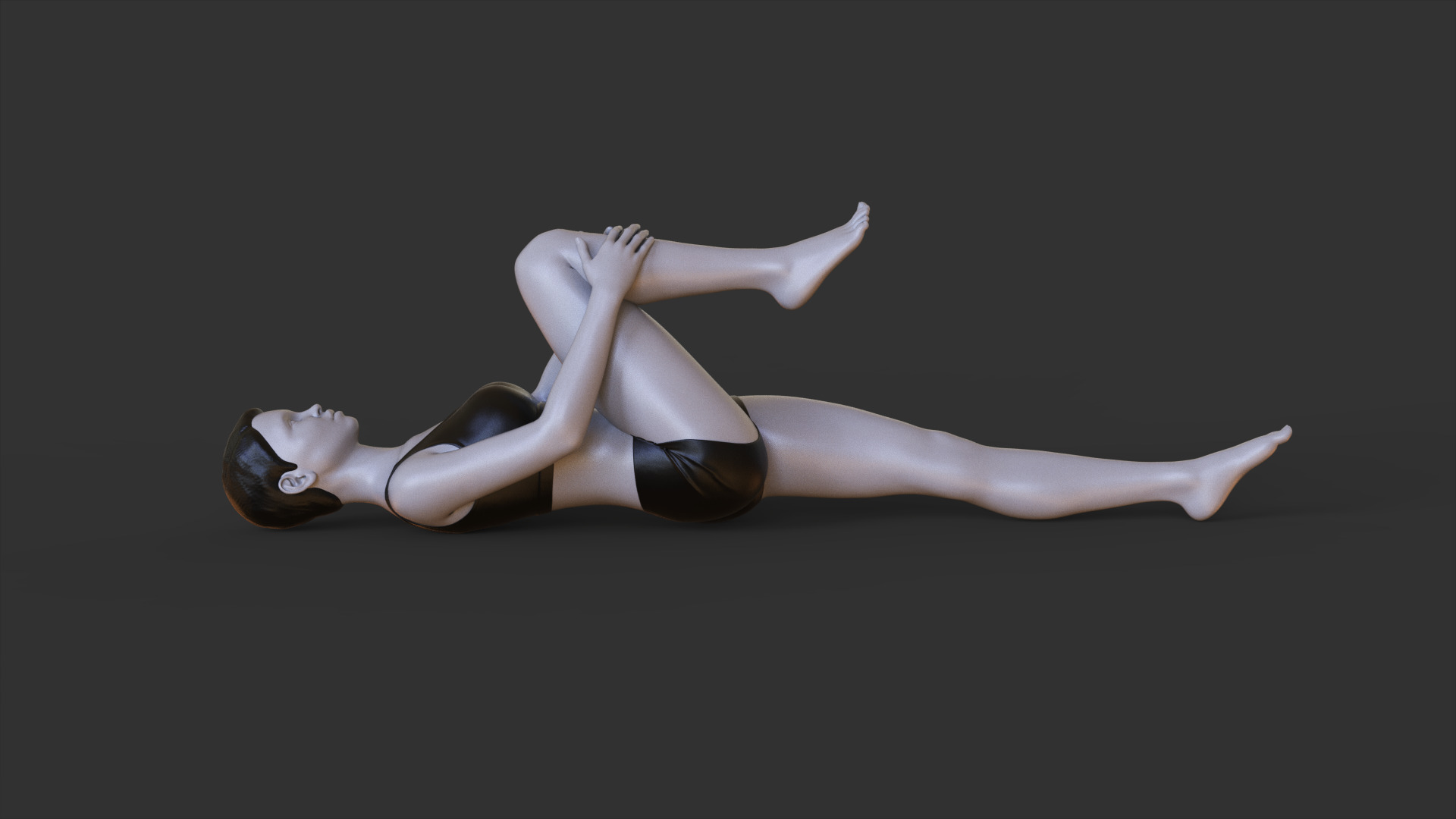 Yoga Pose - One legged wind removing pose - Pavana Muktasana 3D print model_5