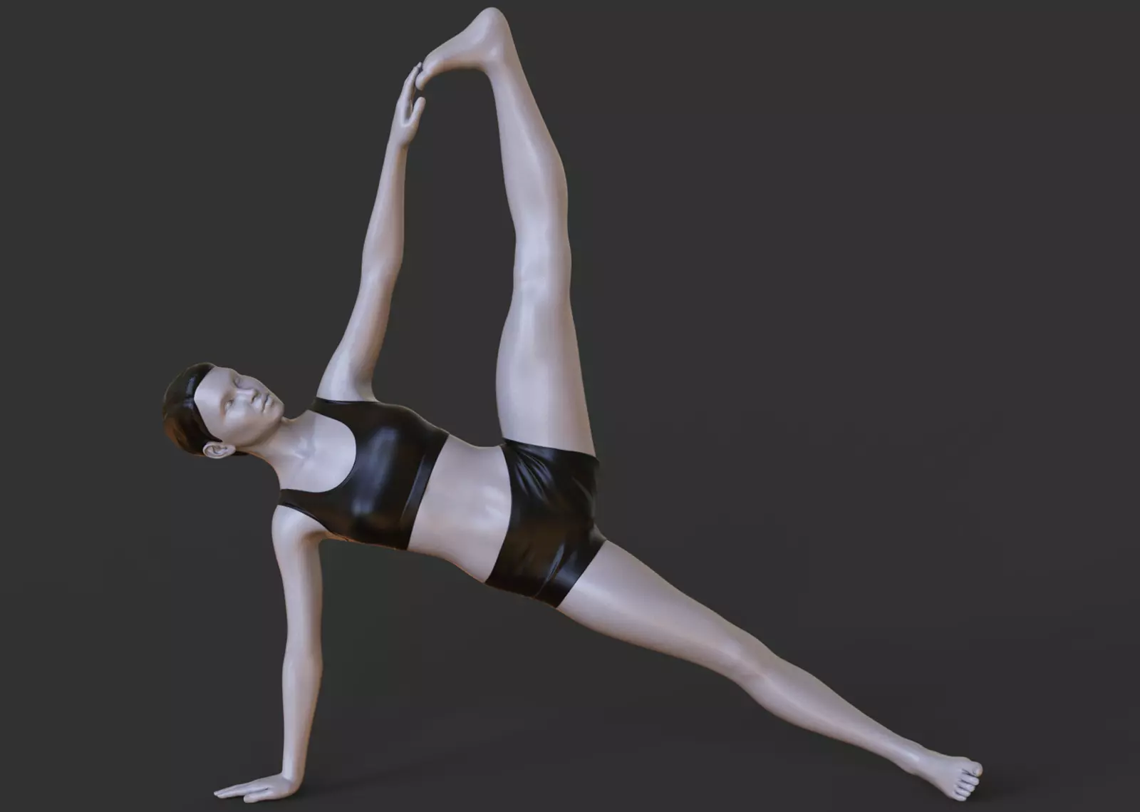 Yoga Pose - One-Legged Side Plank Pose - Eka Pada Vasisthasana 3D print model