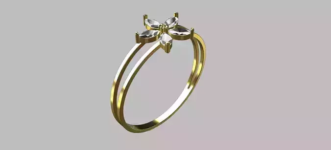 Navetes Star Ring
