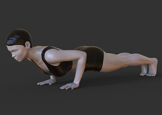 Yoga Pose - Plank pose - Chaturanga Dandasana 3D print model