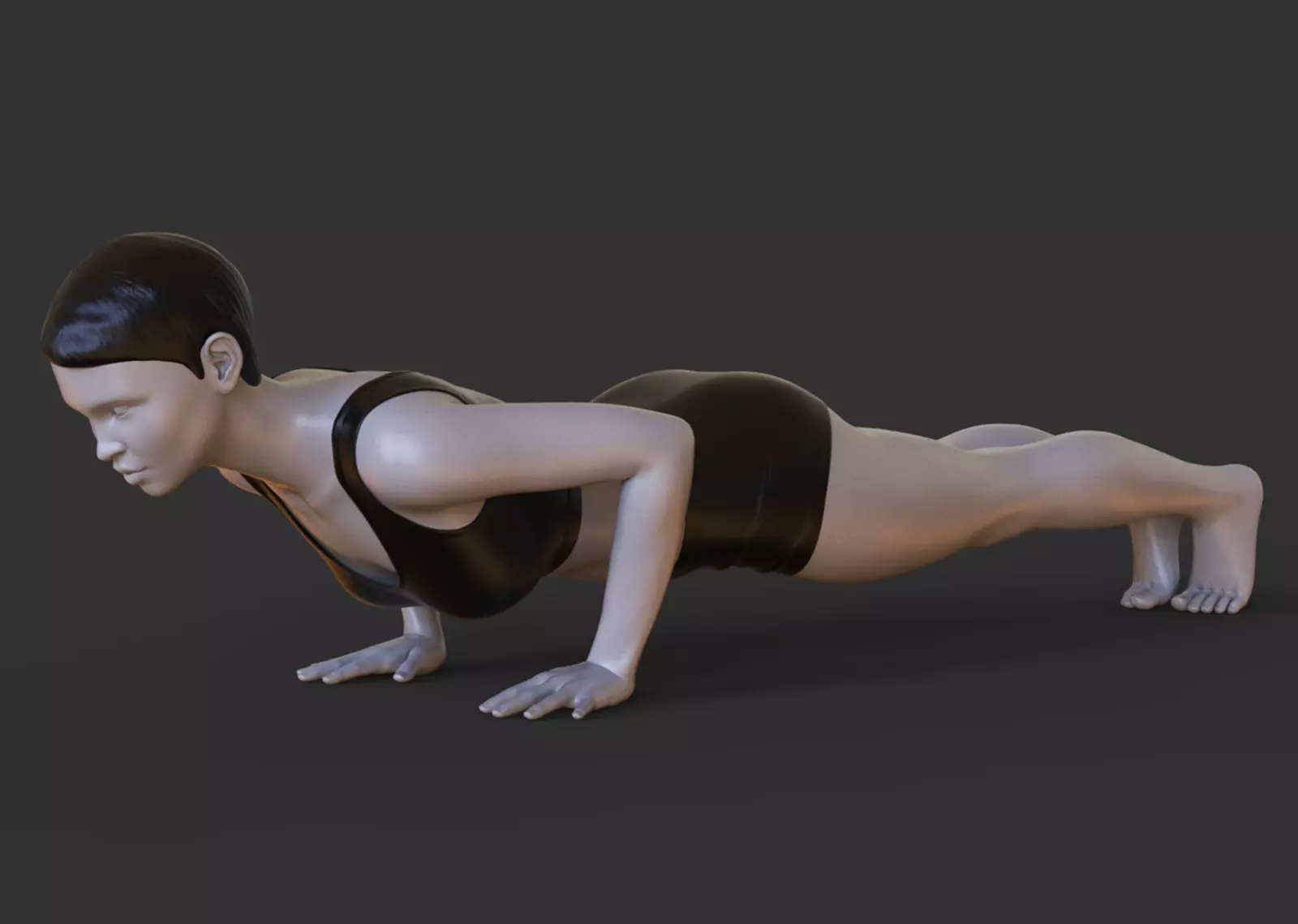 Yoga Pose - Plank pose - Chaturanga Dandasana 3D print model