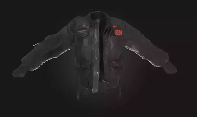 Cyberpunk Bomber Jacket Futuristic Outerwear Model