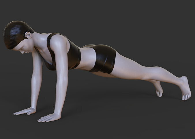 Yoga Pose - Plank Pose - Uttihita Chaturanga Dandasana 3D print model