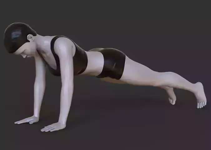 Yoga Pose - Plank Pose - Uttihita Chaturanga Dandasana