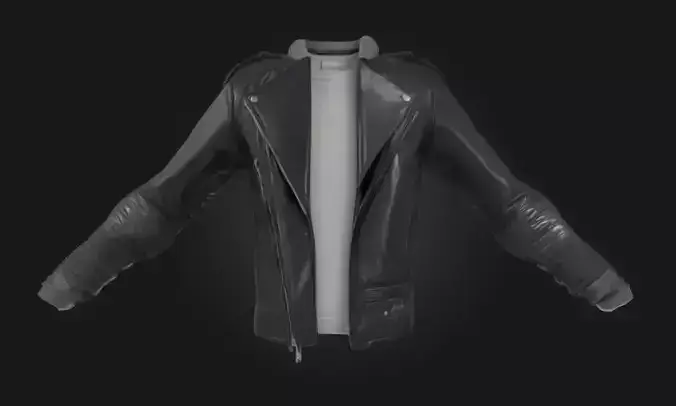 Leather Jacket Display Realistic Apparel Showcase Model 